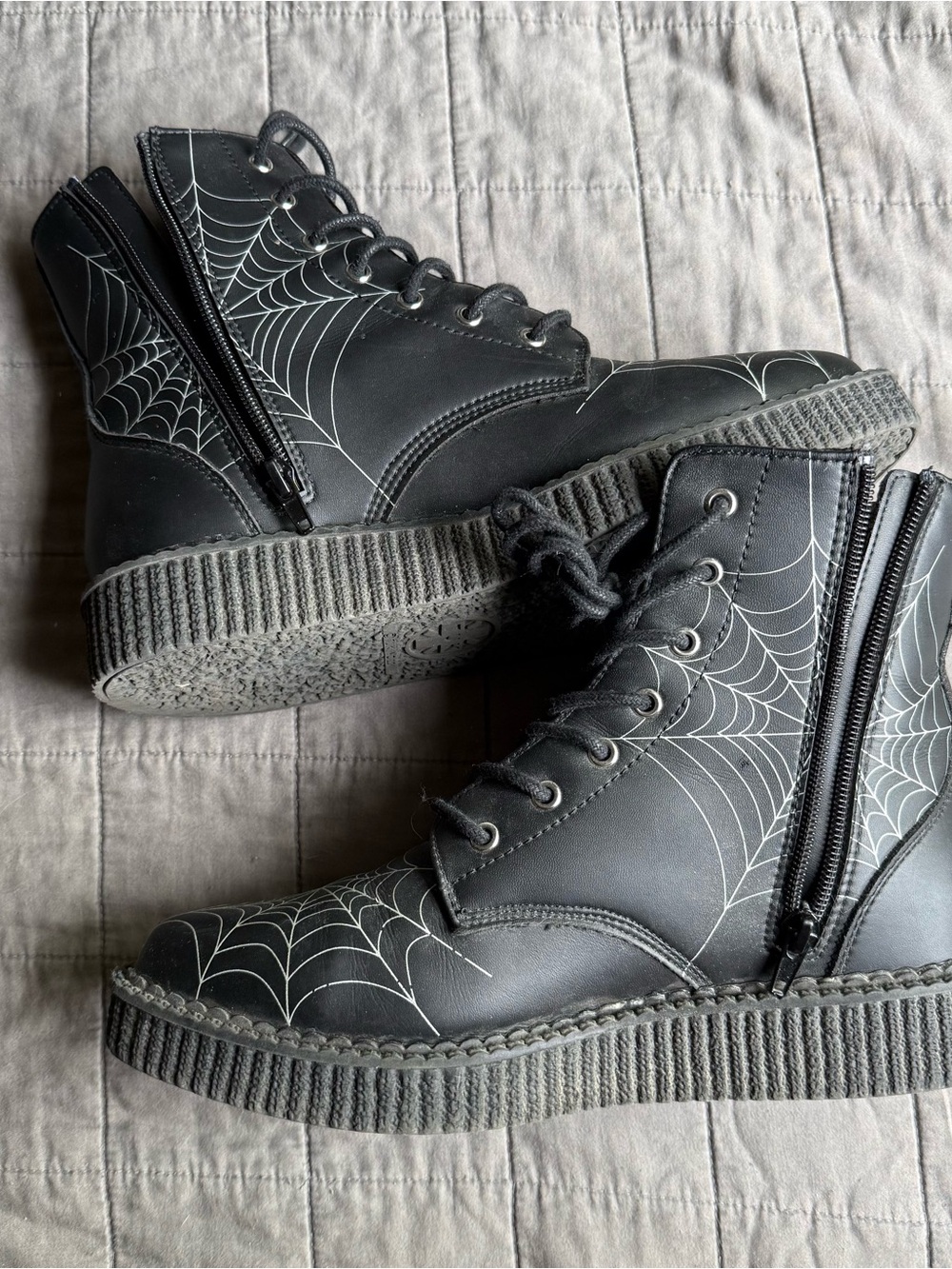 T.U.K Black Spiderweb Glow Creeper Boot - Picture 3 of 4